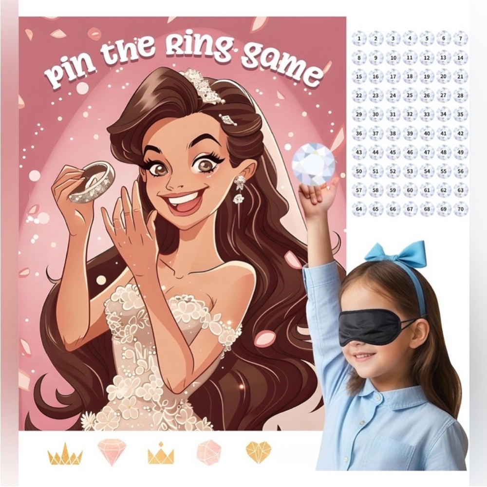 Pin the Ring on the Princess Party Game Kit